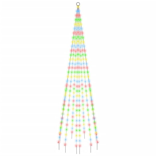 vidaXL Christmas Tree on Flagpole Colourful 310 LEDs 300 cm