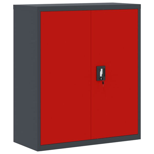 vidaXL File Cabinet Anthracite and Red 90x40x105 cm Steel