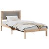 vidaXL Bed Frame with Headboard Taupe 100 x 200 cm Solid Pine Wood