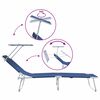 vidaXL Sun Lounger Folding 2-person 2 pcs Blue 58 x 188 x 77cm Fabric