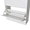 vidaXL White Wooden Shoe Cabinet with 2 Compartments