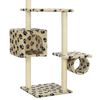 vidaXL Cat Tree with Sisal Scratching Posts 260 cm Beige Paw Prints