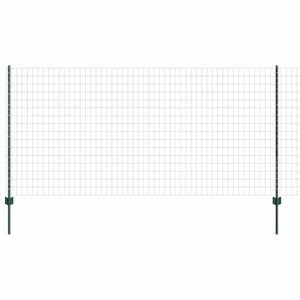 vidaXL Euro Fence with Post 25 x 1.2 m PVC-Coated Steel Green Mesh