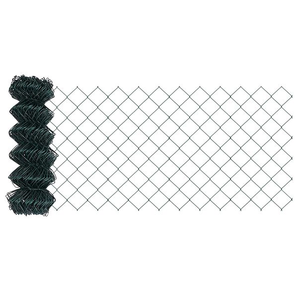vidaXL Chain Link Fence Green 10 x 0.8 m Steel