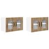 vidaXL Wall Glass Cabinet PORTO 2 pcs Artisan Oak Engineered Wood