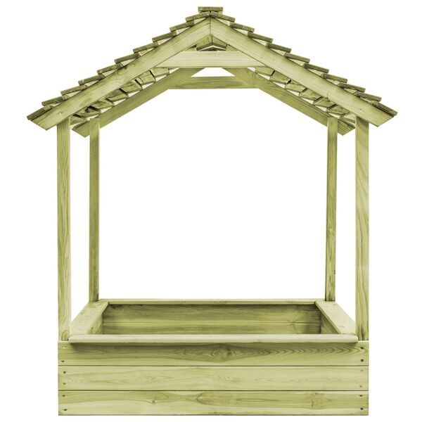 vidaXL Outdoor Playhouse with Sandpit 128x120x145 cm Pinewood