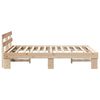 vidaXL Bed Frame with Headboard Natural 160 x 200 cm Solid Pine Wood