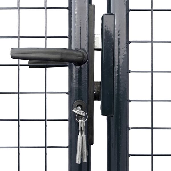 vidaXL Mesh Garden Gate Galvanised Steel 300x150 cm Grey