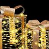 vidaXL Gift Box with 60 LEDs 3 pcs Warm white 20 x 20 x 20 cm PET