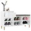 vidaXL Shoe Cabinet High Gloss White 102x36x60 cm Engineered Wood