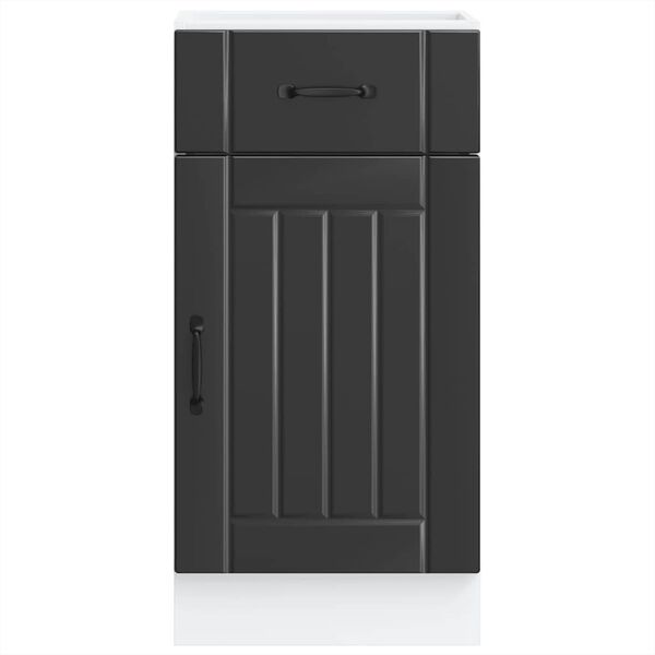 vidaXL Kitchen Base Cabinet Lucca Black Engineered Wood