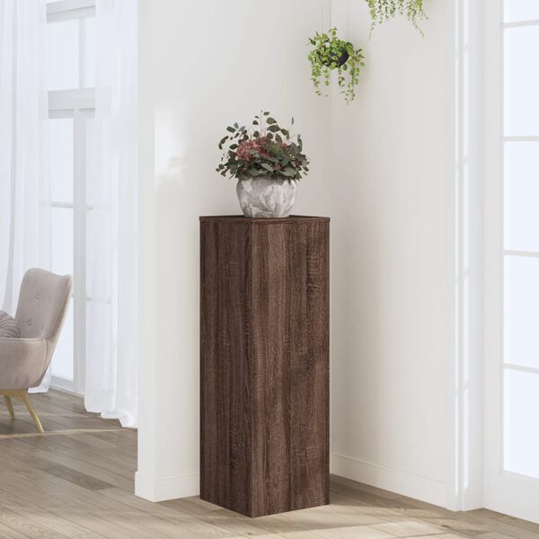 vidaXL Plant Stand Brown Oak 33x33x100 cm Engineered Wood