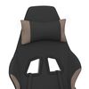vidaXL Massage Gaming Chair with Footrest Black and Taupe Fabric