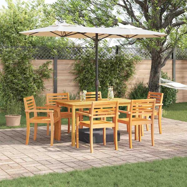 vidaXL Garden Dining Set 7 pcs Brown Solid acacia wood