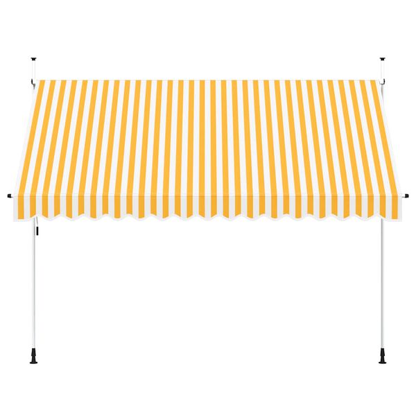 vidaXL Manual Retractable Awning 350 cm Orange and White Stripes