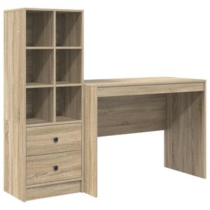 vidaXL Desk Sonoma Oak 145.5 x 50 x 127 cm 2 pcs