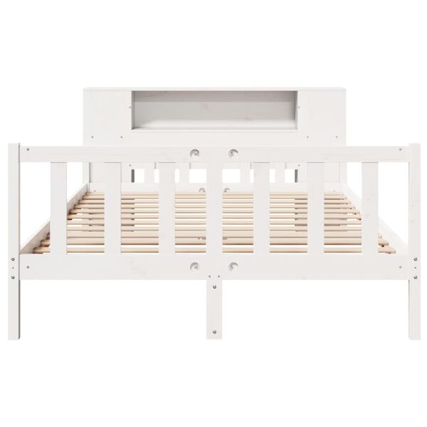 vidaXL Bookcase Bed without Mattress White 160x200 cm Solid Wood Pine