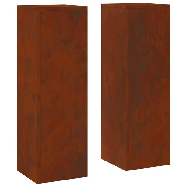 vidaXL Plant Stand 2 pcs Rusty 24 x 24 x 75 cm Weathering Steel