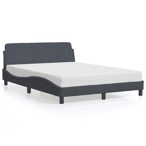 vidaXL Bed Frame "Dover" Dark Grey 135x190 cm Double Velvet