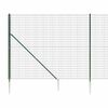 vidaXL Wire Mesh Fence with Spike Anchors Green 1.4x10 m