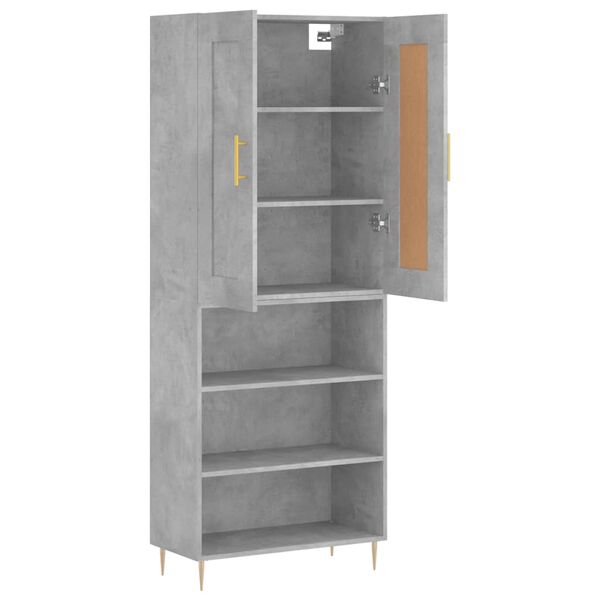vidaXL Highboard Concrete Grey 69.5x34x180 cm Engineered Wood