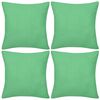 4 Apple Green Cushion Covers Cotton 40 x 40 cm