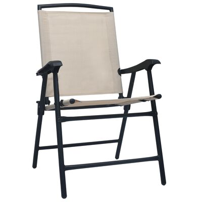 vidaXL Folding Garden Chairs 2 pcs Texilene Cream