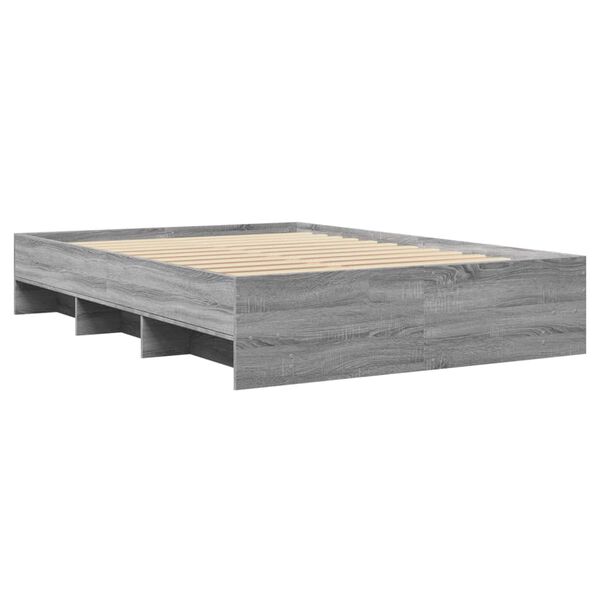 vidaXL Bed Frame without Mattress Grey Sonoma 120x190 cm Small Double Engineered Wood