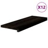 vidaXL Stair Treads 12 pcs Brown Black 70x25x2 cm Solid Wood Oak