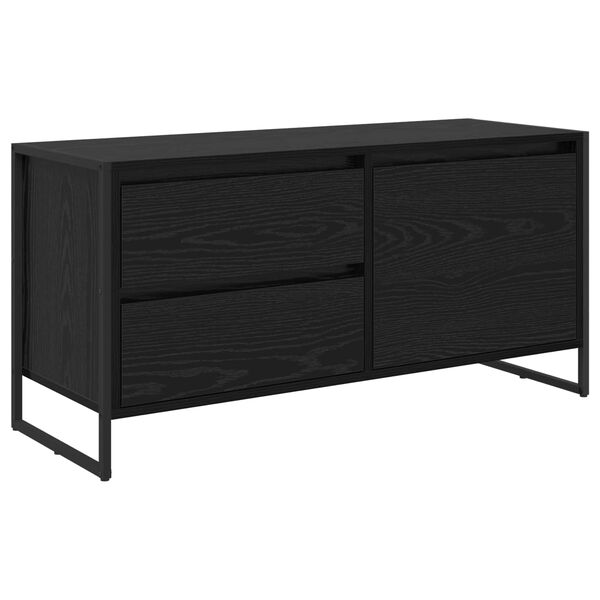 vidaXL TV Cabinet Black Oak 100 x 36 x 49.5 cm Engineered Wood