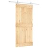 vidaXL Sliding Door Natural and White 95 x 210 cm Solid Pine Wood