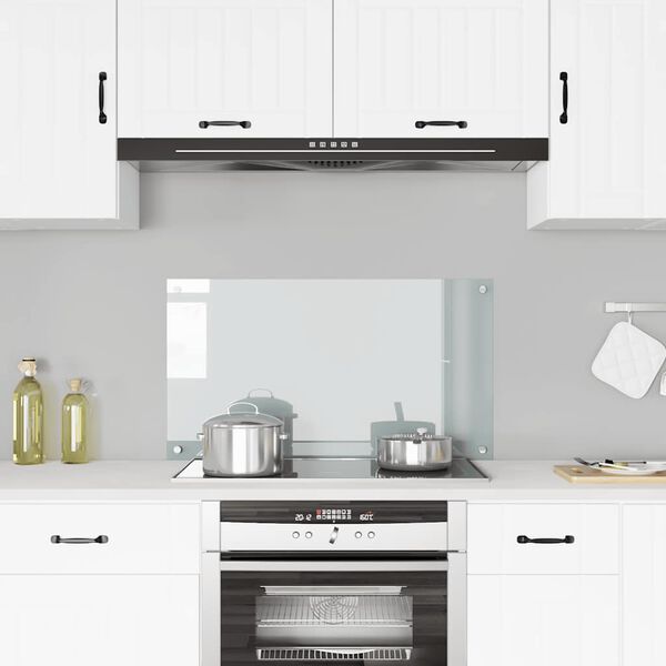vidaXL Kitchen Backsplash Transparent 90 x 50 cm Tempered Glass