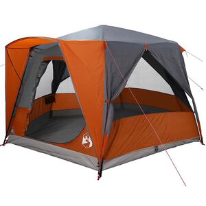 vidaXL Cabin Tent with Roof Grey and Orange 333 x 317 x 194 cm