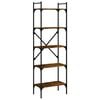 vidaXL Bookcase 5-Tier Smoked Oak 56x31,5x174 cm Engineered Wood