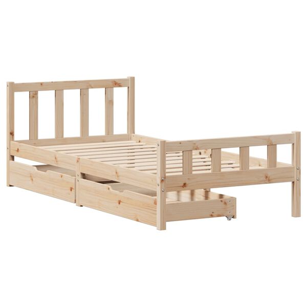vidaXL Bed Frame without Mattress 100x200 cm Solid Wood Pine