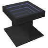 vidaXL Coffee Table with LED Black 50x50x45 cm Engineered Wood