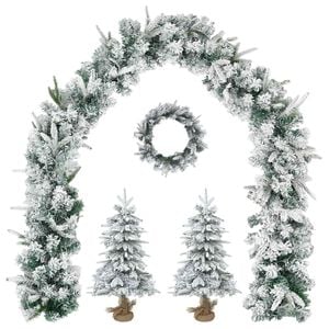 vidaXL Mini Christmas Tree 45 cm PVC and PE Green and White