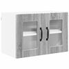 vidaXL Wall Glass Cabinet PORTO Grey Sonoma 60 x 31 x 40 cm