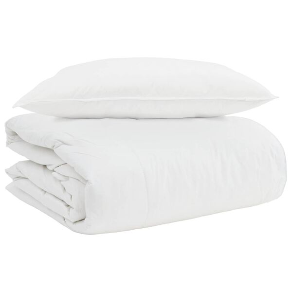 vidaXL 2-in-1 Duvet with Pillow 2 pcs White Down Feather