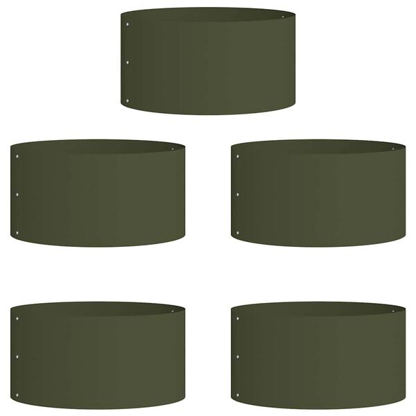 vidaXL Garden Planter 5 pcs Olive Green 40 x 40 x 20 cm