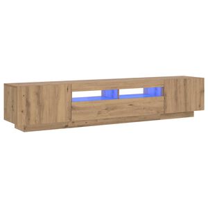 vidaXL TV Cabinet with LED Lights Artisan Oak 200x35x40 cm Engineered Wood