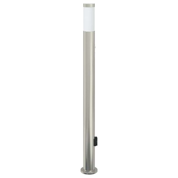 vidaXL Bollard Light with Sensor&Outlet 110 cm Stainless Steel IP44