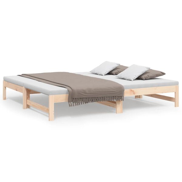 vidaXL Pull-out Day Bed without Mattress 2x(90x190) cm Solid Wood Pine