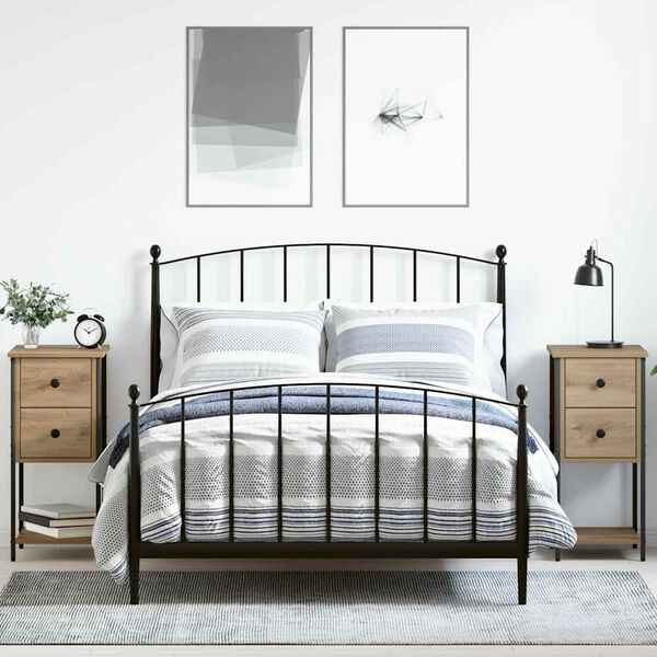 vidaXL Bedside Cabinet with Drawer 2 pcs Artisan oak 32 x 42 x 70 cm