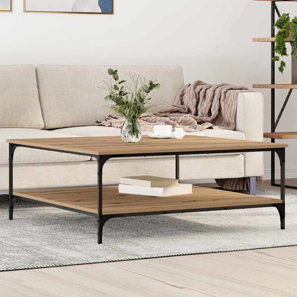 vidaXL Coffee Table Artisan oak 100 x 100 x 40 cm Engineered Wood