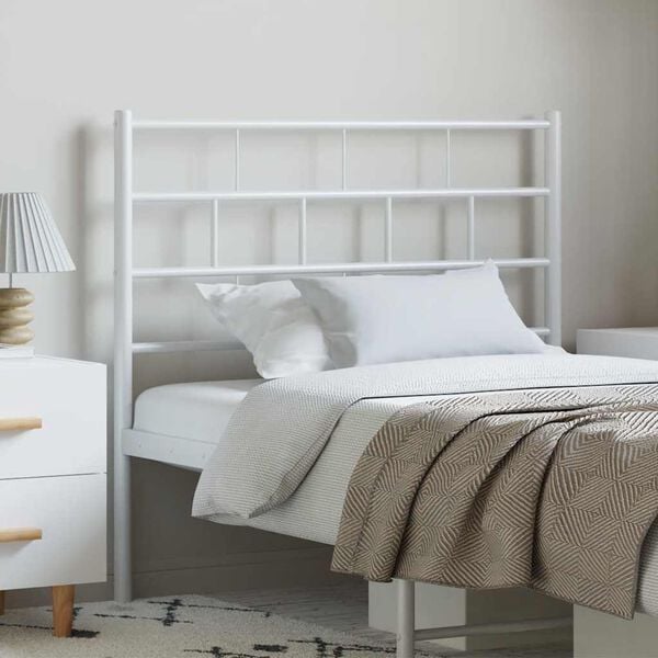 vidaXL Metal Replace Headboard White 100 cm