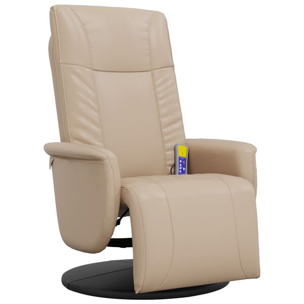 vidaXL Massage Recliner Chair with Footrest Cappuccino Faux Leather