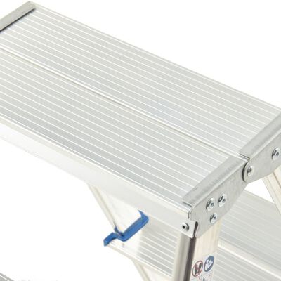 vidaXL Aluminium Double-Sided Step Ladder 6 Steps 136 cm