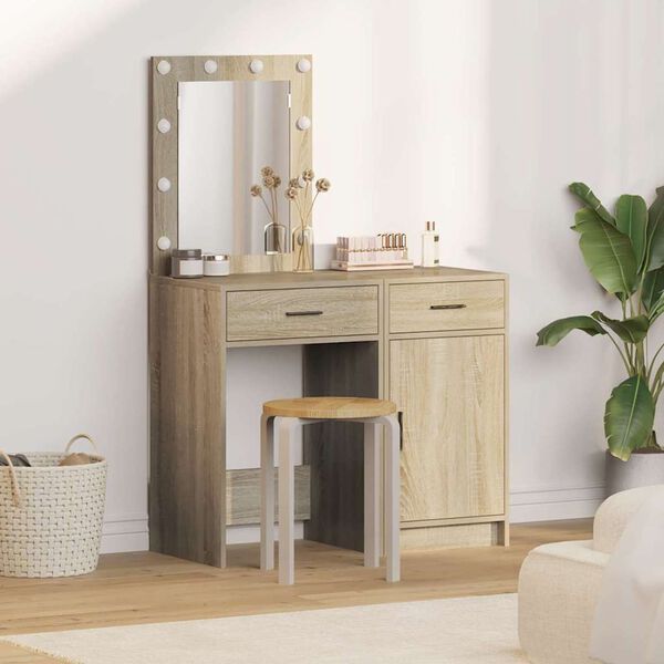 vidaXL Dressing Table 2 pcs Brown 50 x 41 x 135 cm Engineered wood