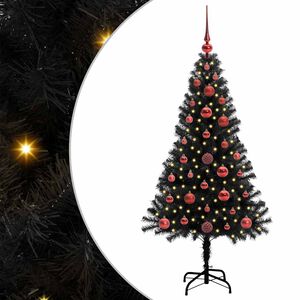 vidaXL Christmas Tree with 150 LEDs with Stand Black 120 cm PVC